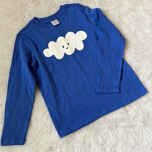 Hanna Andersson Blue Long Sleeve Shirt with Cloud Design